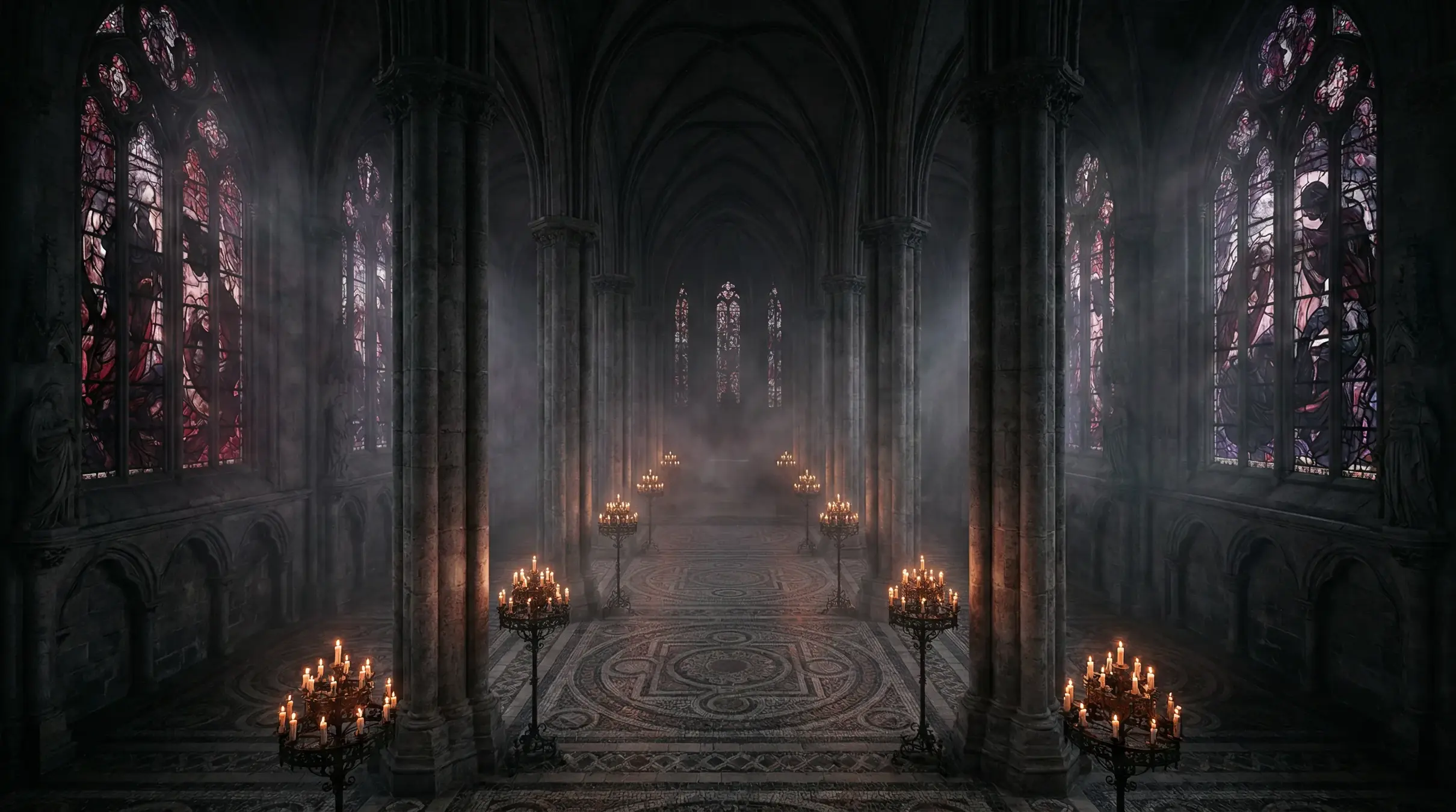 禁漫天堂 暗黑哥特教堂风格首页背景